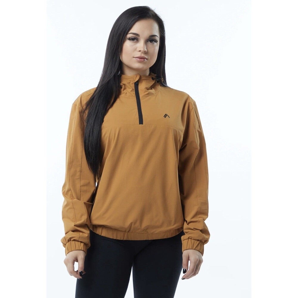 ALPHALETE Women’s EXP Tech Windbreaker- Chestnut, Size Small